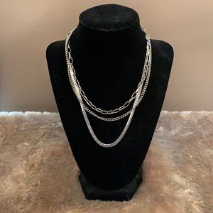 Silver Park Lane tiered chain necklace, NWT